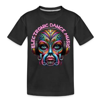 ELECTRONIC DANCE MUSIC -Cute Creature & Headphones - Kids' Premium Organic T-Shirt - black - Front