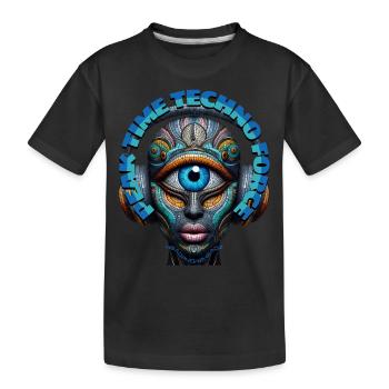 PEAK TIME TECHNO FORCE - Cool Cyclops & Headphones - Kids' Premium Organic T-Shirt - black - Front