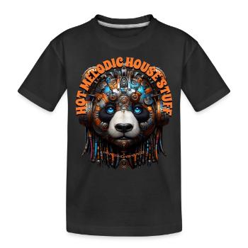 HOT MELODIC HOUSE STUFF - Cute Panda & Headphones! - Kids' Premium Organic T-Shirt - black - Front