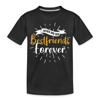 father and son - Kids' Premium Organic T-Shirt - black - Front