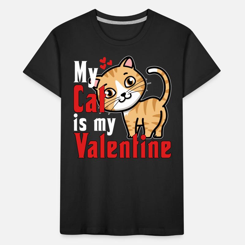 Mon chat est mon Valentin T-shirt bio Premium Enfant