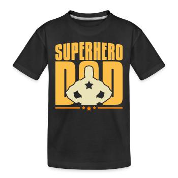 superhero dad - Kinder Premium Bio T-Shirt - Schwarz - Vorne