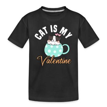 My Cat Is My Valentine - Kids' Premium Organic T-Shirt - black - Front