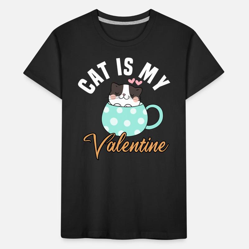 Mon chat est mon Valentin T-shirt bio Premium Enfant