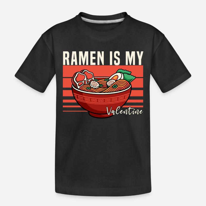 ramen is my valentine - Kinder Premium Bio T-Shirt - Schwarz