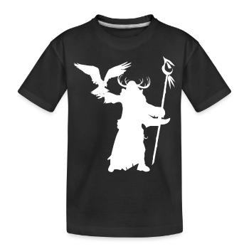 Fantasy Rollenspiel - Schamane Silhouetten Design - Kinder Premium Bio T-Shirt - Schwarz - Vorne