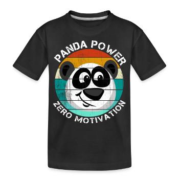 Panda Power Zero Motivation - Kinder Premium Bio T-Shirt - Schwarz - Vorne