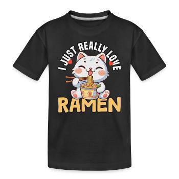 J’adore vraiment les ramen - T-shirt bio Premium Enfant - noir - Devant