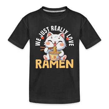 Nous aimons vraiment les ramen - T-shirt bio Premium Enfant - noir - Devant