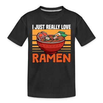 J’adore vraiment les ramen - T-shirt bio Premium Enfant - noir - Devant
