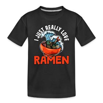 J’aime vraiment les ramen - T-shirt bio Premium Enfant - noir - Devant