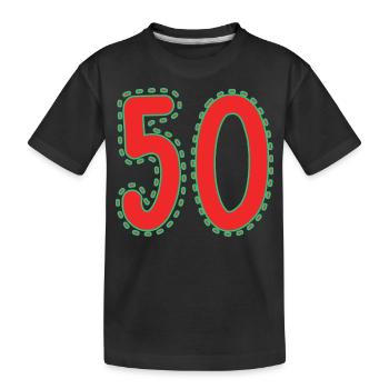 50. 50 ANS. 50e ANNIVERSAIRE. ANNIVERSAIRE 50 ANS. - T-shirt bio Premium Enfant - noir - Devant