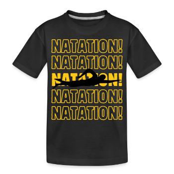 Swimming Swimming Swimming - Kids' Premium Organic T-Shirt - black - Front