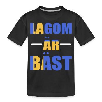 Schweden Schwedisch Lagom - Kinder Premium Bio T-Shirt - Schwarz - Vorne