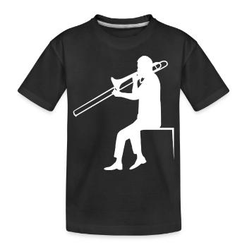 Posaune - Kinder Premium Bio T-Shirt - Schwarz - Vorne