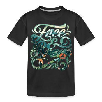 Frei und mutig 🍀 - Kinder Premium Bio T-Shirt - Schwarz - Vorne