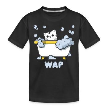 Joli motif de chat dans la baignoire - T-shirt bio Premium Enfant - noir - Devant