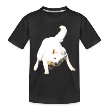 Fang den Ball - Kinder Premium Bio T-Shirt - Schwarz - Vorne