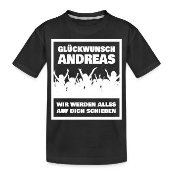 Vorname Andreas - Kinder Premium Bio T-Shirt - Schwarz - Vorne