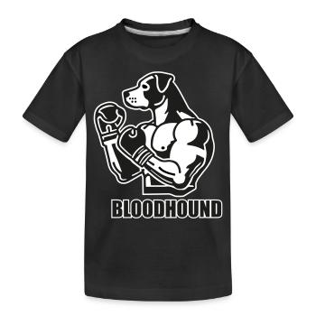 Chien de combat avec des gants de boxe - Conception Bloodhound - T-shirt bio Premium Enfant - noir - Devant