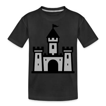 Burg Symbol Schloss - Kinder Premium Bio T-Shirt - Schwarz - Vorne