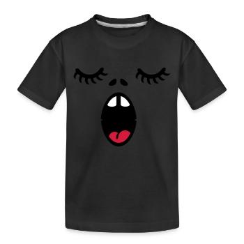 Sängergesicht / singer face (3c) - Kids' Premium Organic T-Shirt - black - Front