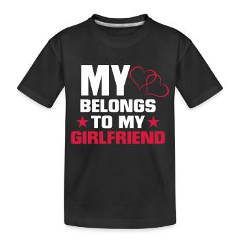 MEIN HERZ GEHÖRT MEINER FREUNDIN! - Kinder Premium Bio T-Shirt - Schwarz - Vorne