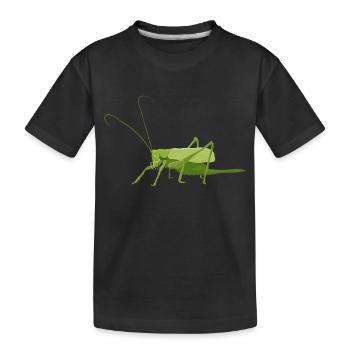 Heuschrecke - Kinder Premium Bio T-Shirt - Schwarz - Vorne