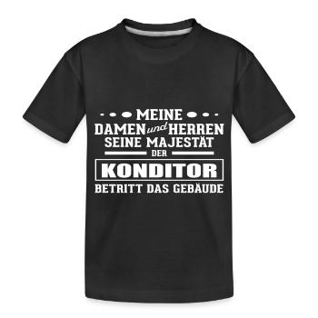 Konditor - Seine Majestät - Kinder Premium Bio T-Shirt - Schwarz - Vorne