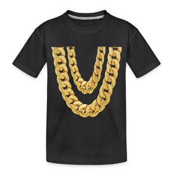 Ma chaîne en or double - T-shirt bio Premium Enfant - noir - Devant