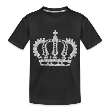 krone crown koenig king castle schloss tower burg2 - Kinder Premium Bio T-Shirt - Schwarz - Vorne