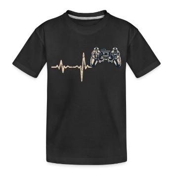 Shirt cadeau console de jeu Heartbeat - T-shirt bio Premium Enfant - noir - Devant