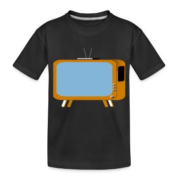 monitor television fernseher tv flatscreen compute - Kinder Premium Bio T-Shirt - Schwarz - Vorne