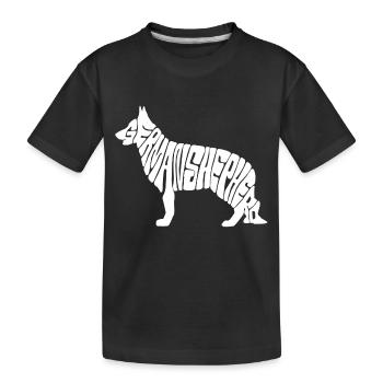 Schäferhund / Sheppard / Hund Logo / Polizeihund - Kinder Premium Bio T-Shirt - Schwarz - Vorne