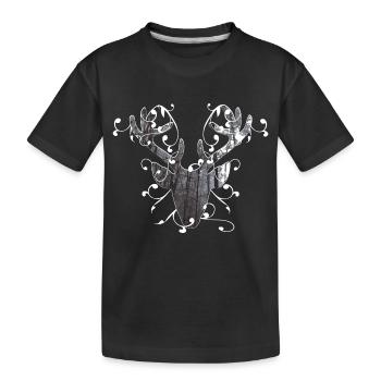 Tête de cerf costumes traditionnels dirndl motif branches - T-shirt bio Premium Enfant - noir - Devant