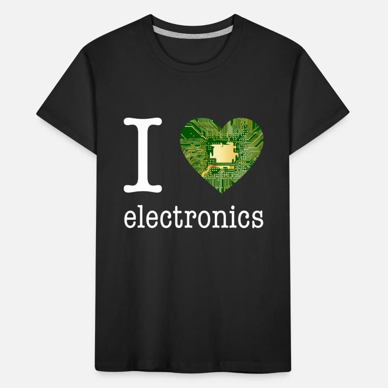I love Electronics - Elektronik / Geschenk Idee Kinder Premium Bio T-Shirt