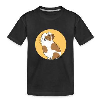 curieux cochon d'Inde fond jaune - T-shirt bio Premium Enfant - noir - Devant