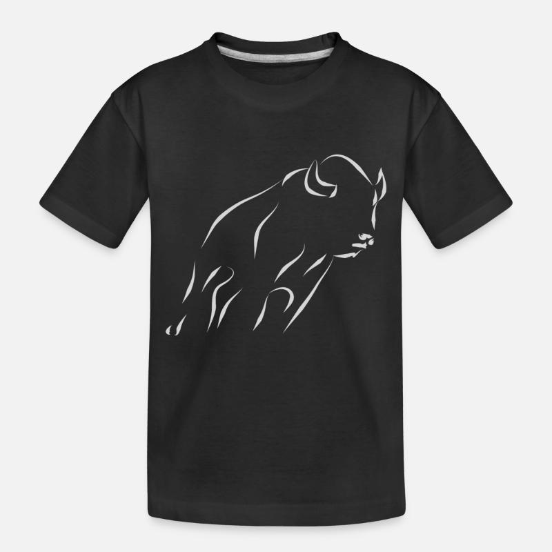 Bison - gris clair - T-shirt bio Premium Enfant - noir
