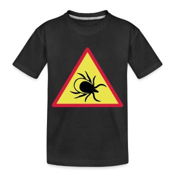 Attention ticks - Kids' Premium Organic T-Shirt - black - Front