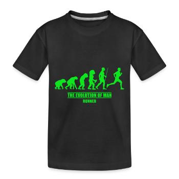 Läufer Evolution Läufer - Kinder Premium Bio T-Shirt - Schwarz - Vorne