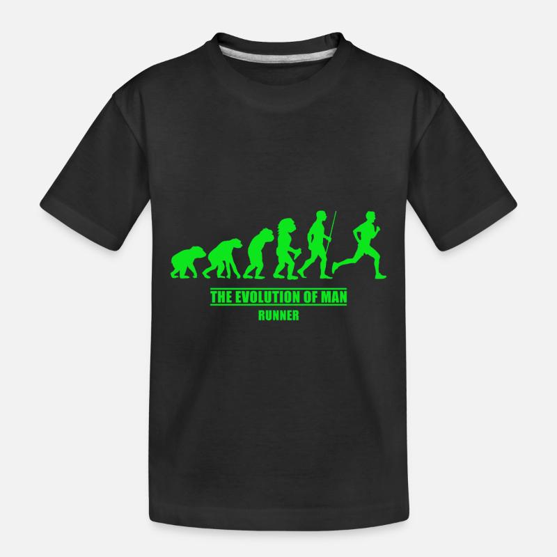 Läufer Evolution Läufer - Kinder Premium Bio T-Shirt - Schwarz