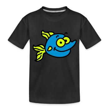 poissons drôles - T-shirt bio Premium Enfant - noir - Devant