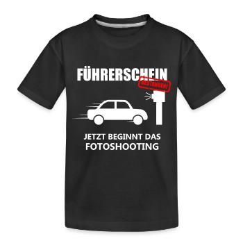 Führerschein Prüfung in der Fahrschule bestanden! - Kinder Premium Bio T-Shirt - Schwarz - Vorne