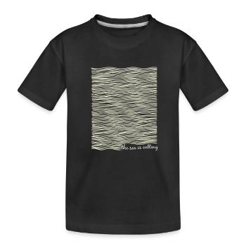 the sea is calling - Kids' Premium Organic T-Shirt - black - Front