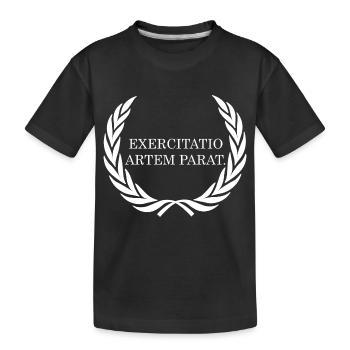übung macht den meister latein weiss - Kinder Premium Bio T-Shirt - Schwarz - Vorne