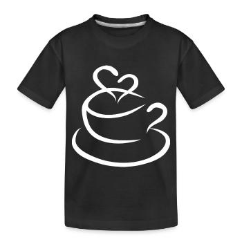 Tasse à café café cadeau grain de café caféine - T-shirt bio Premium Enfant - noir - Devant