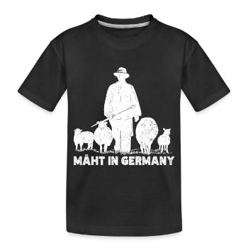 Mäht in Germany Schafe Schafhirte Geschenk - Kinder Premium Bio T-Shirt - Schwarz - Vorne