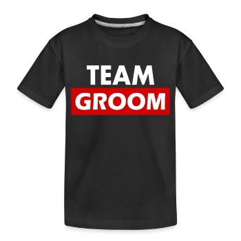 Team groom - Kids' Premium Organic T-Shirt - black - Front