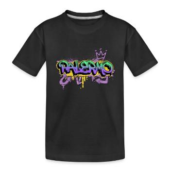 Palermo Italien Stadt Graffiti Spray Sprayer - Kinder Premium Bio T-Shirt - Schwarz - Vorne