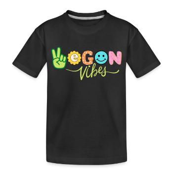 Vegan Good Vibes Happy Animal Welfare Plants - T-shirt bio Premium Enfant - noir - Devant